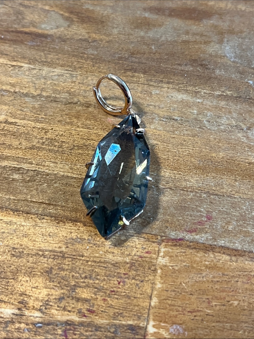 Brown Crystal Teardrop Pendant Charm - Elegant Women's Jewelry